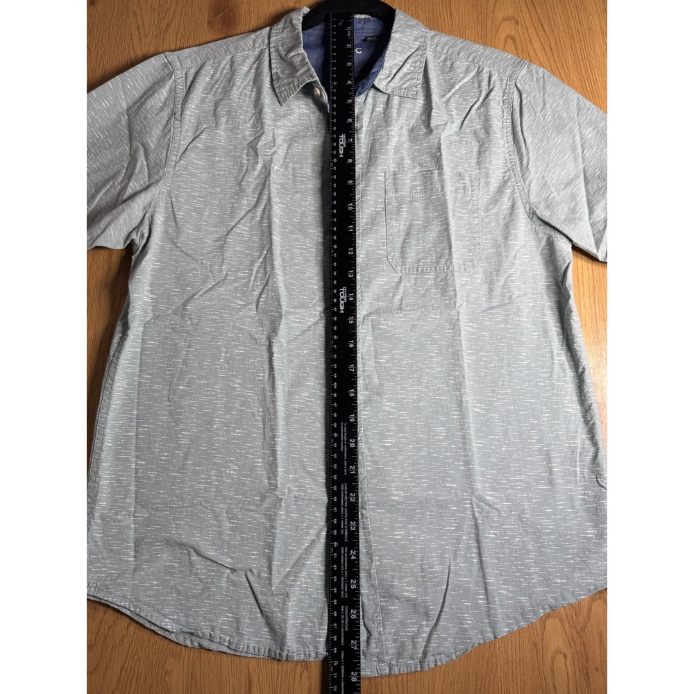 Stoic Shirt Mens Medium M Sage Green Slub Short Sleeve Button Down Chest Pocket - Picture 3 of 9